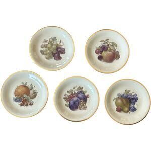 5 Vintage 1950's Schwarzenhammer Bavaria Hand painted Luncheon Fruit Plates set